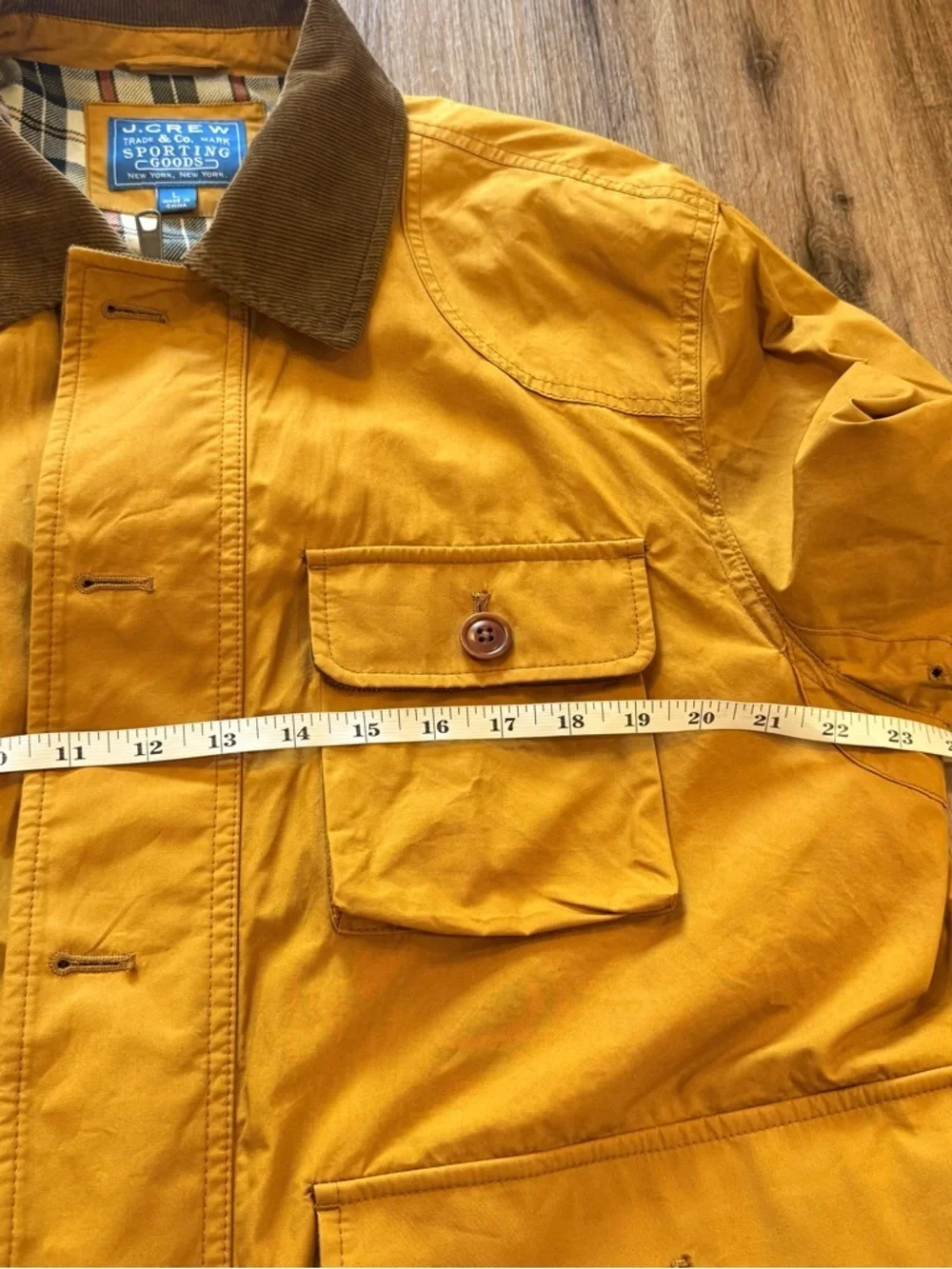 J.Crew Utility Jacket Kinloch Cloth Mens L Burnt Saffron Chore Barn Jacket Cord